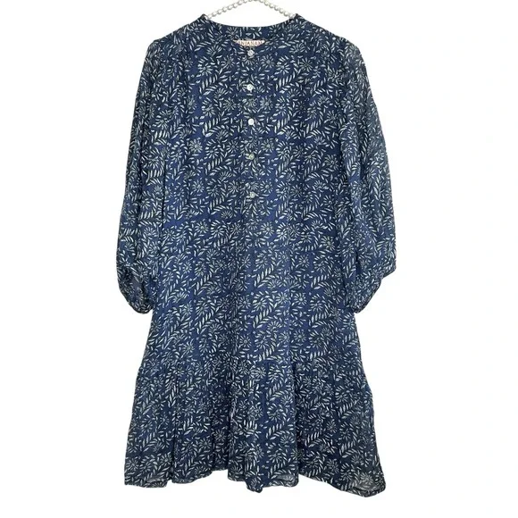 Banjanan Floral Peasant Boho Dress Small Cottage Mini Western Romantic Whimsical - Picture 1 of 11